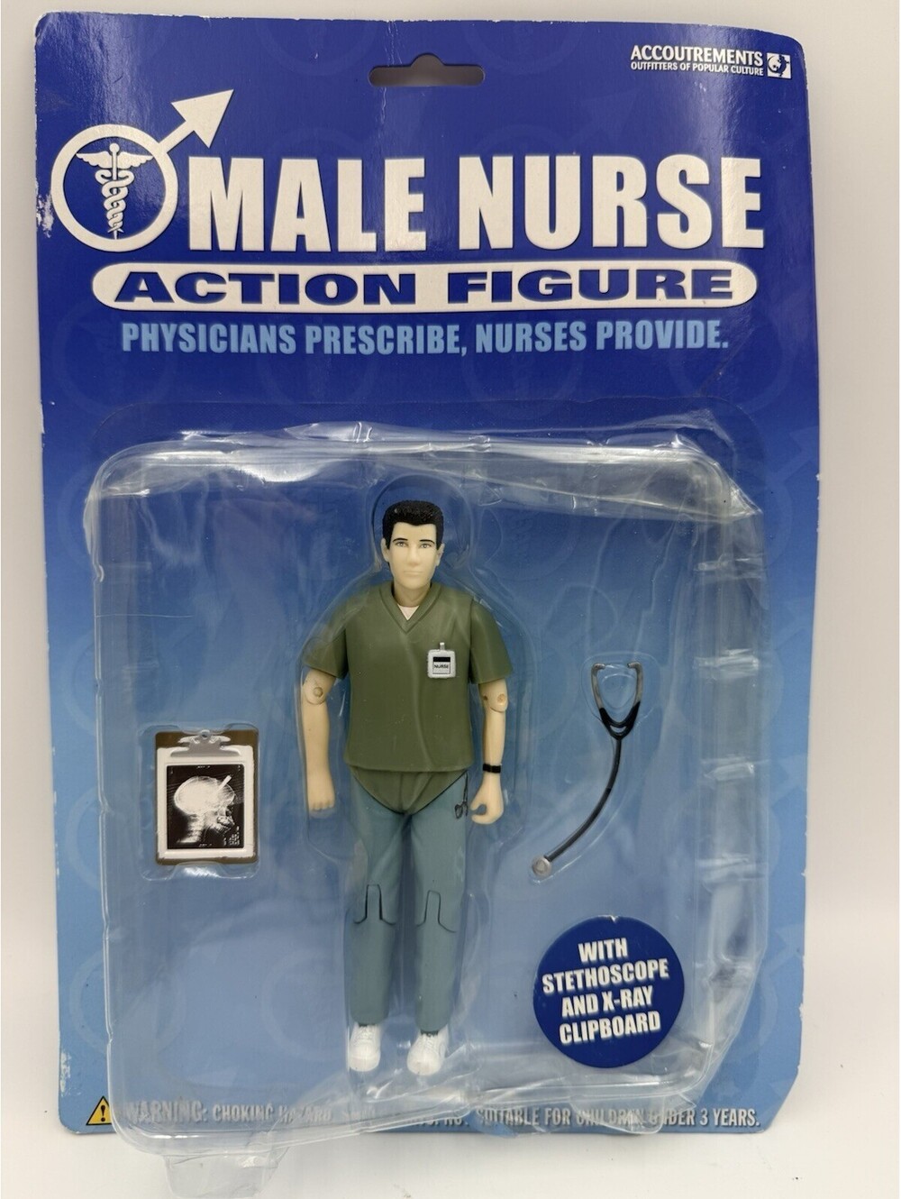 Accoutrements Male Nurse Action Figure w/ Stethoscope & X-Ray Board 2004